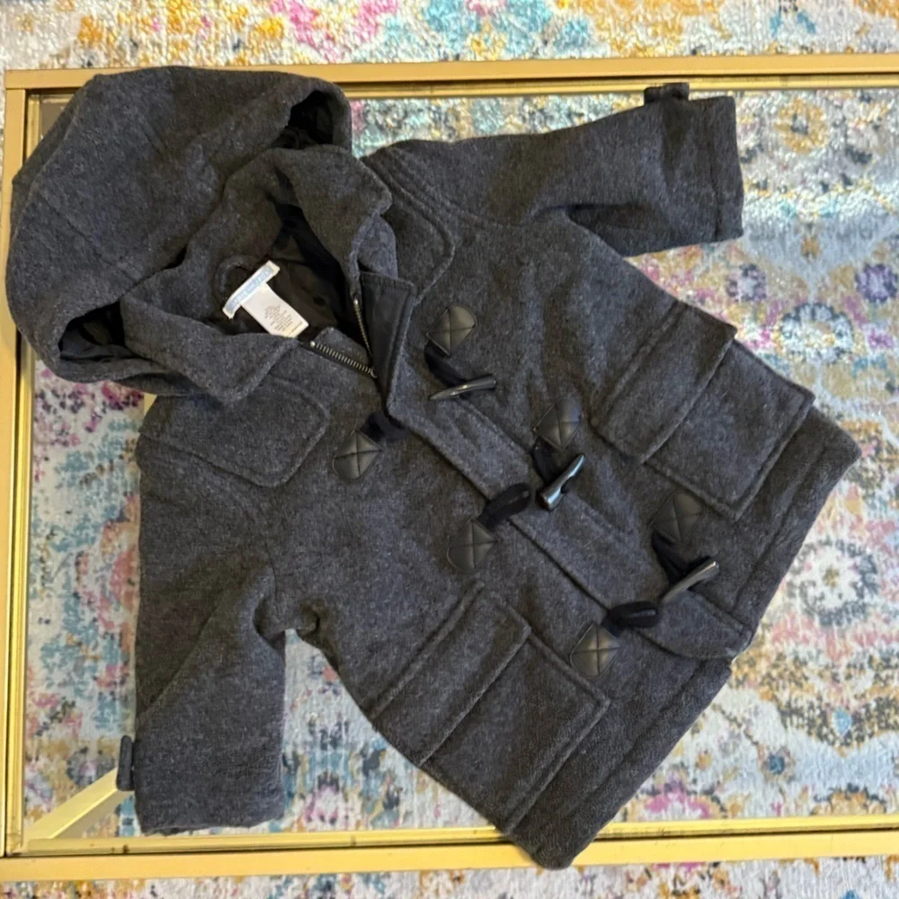 Janie and Jack Charcoal Gray Wool Toggle Coat (6-12M Baby)